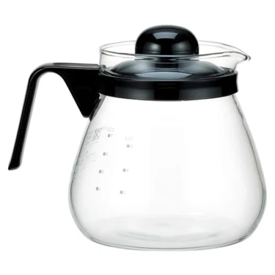 Imagen de Space Home Jarra Cristal Pequeña apta para Microondas Tetera de Térmico Leche Melita con Tapa Vidrio Jara Café, y Té 1000 mL