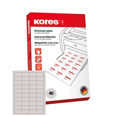 Imagen de Kores Universal Labels Paquete de 100 etiquetas multiuso (52.5 x 29.7 mm), blanco