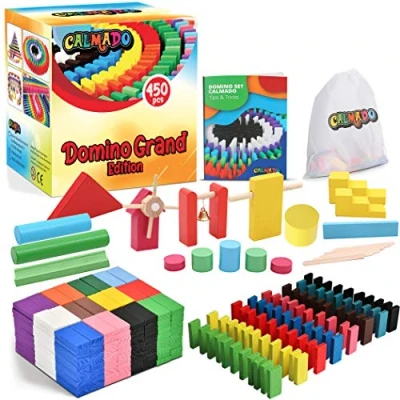 Imagen de Calmado 450 Piezas de dominó/Juego fichas dominó Madera “Domino Grand Edition + Bolsa Libro Instrucciones Accesorios