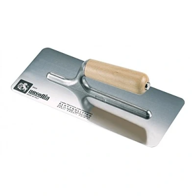 Imagen de AUSONIA 42124 LLANA CON HOJA DE ACERO INOXIDABLE 20X8 BORDES REDONDOS PALETA ALEACIÓN ALUMINIO Y MANGO MADERA. IDEAL PARA PULIR MARMORINO ESTUCADO VENECIANO