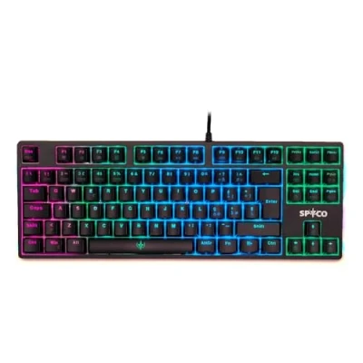 Imagen de SPYCO Challenge KE 112, Teclado Mecánico Gaming, Layout Italiano, Retroiluminado LED RGB de efectos, 87 teclas y cubiertas en ABS, Switches marrones Outemu, configuración Anti Ghosting completa