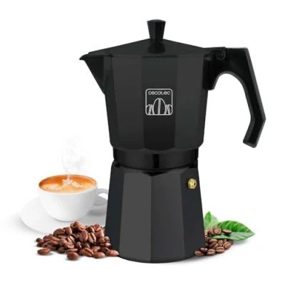 Imagen de Cecotec Cafetera italiana Cumbia Mokclassic 300 Black, 150ml, de aluminio, Capacidad para 3 tazas café en color negro, Apta diferentes tipos cocina y fácil limpiar, lavavajillas
