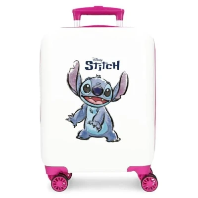 Imagen de Joumma Disney Adorable Stitch Maleta de Cabina Blanco 33x50x20 cms Rígido 2 kgs Cierre combinación Lateral ABS 33L Equipaje Mano