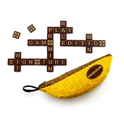Imagen de BANANAGRAMS Edición Exclusiva, Juego de Palabras Exclusivo Amazon, a Partir 7 años, 1 8 Jugadores, 30 Minutos Tiempo