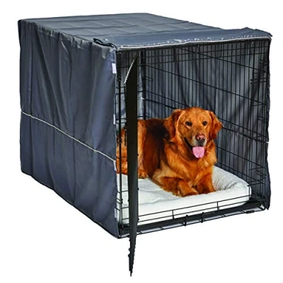 Imagen de New World Pet Products modelo BCVR 48GY funda para jaula de perro, privacidad jaulas MidWest, apta lavadora y secadora, diseño en color gris claro