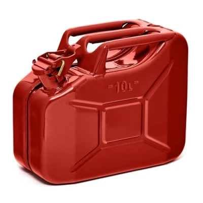 Imagen de BW© Bidón de combustible metal, 10 litros, color rojo, RAL 3000, certificado TÜV y homologación UN, fabricado en Europa