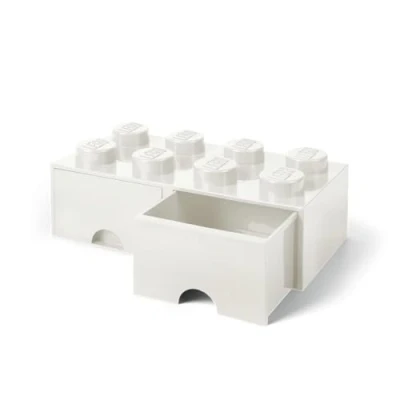 Imagen de LEGO Ladrillo cajón 8 pomos, 2 cajones, caja de almacenaje apilable, 9,4 l