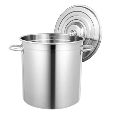 Imagen de Olla para sopa de acero inoxidable 35 L, cocina, inoxidable, con tapa, apta todo tipo fuegos