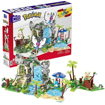 Imagen de MEGA Construx Pokemon Expedición a la jungla Constructor de aventuras Set bloques construcción con 4 personajes, 1350 piezas, juguete +6 años (Mattel HHN61)
