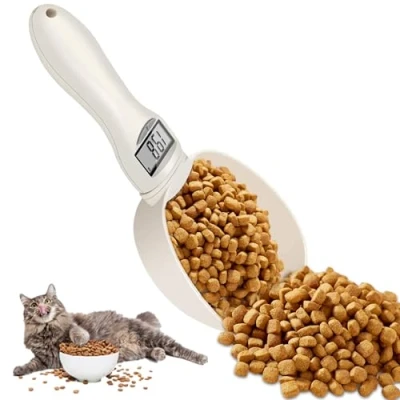 Imagen de Sporgo báscula digital para cuchara, 1 g, precisión: 800 de cocina con pantalla LCD, cuchara extraíble comida perros, leche en polvo, especias y alimentos