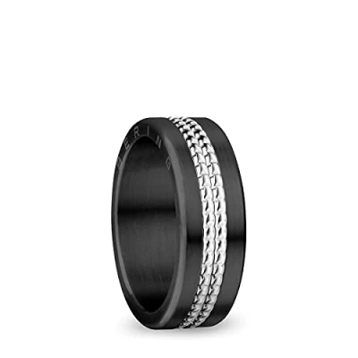 Imagen de BERING Anillos combinados intercambiables para Mujer en plata y negro con el exclusivo sistema Twist &amp; Change, Colorado, 9,
