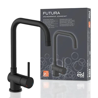 Imagen de EISL FUTURA NI182GABL Grifo de cocina giratorio 360, ahorro energía para cocina, mezclador monomando