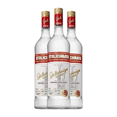 Imagen de Vodka Stolichnaya Botella Misil 1 L (Caja de 3 L)