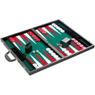 Imagen de Philos Tournament 21 Inch Backgammon Set Briefcase Style with Green Surface