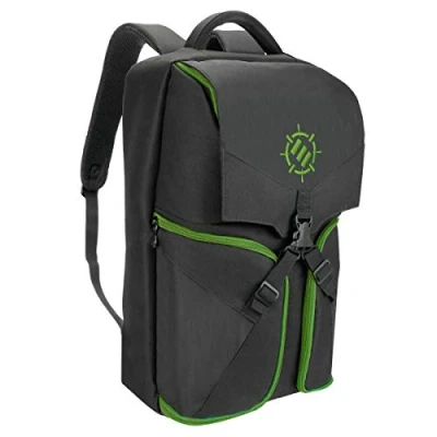 Imagen de ENHANCE Universal Gaming Laptop Mochila y Consola Estuche de Almacenamiento Compatible con Sistemas Xbox One, 360, VR más Sostiene Controladores, Auriculares, Juegos Accesorios Verde