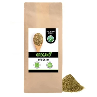 Imagen de orégano frotado (500g), secado suavemente, especia de 100% puro y natural para la preparación mezclas especias