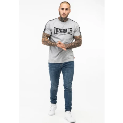 Imagen de Lonsdale Normale Passform Vementry Camiseta estampada, Hombre, Talla: 3XL, Marl grey black white
