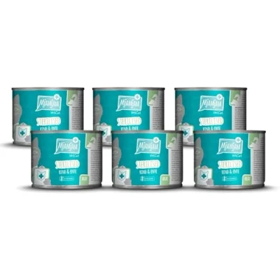 Imagen de MjAMjAM VetCat Comida húmeda Premium para Gatos Diet Sterilised Ternera y Pato, Pack de 6 (6 x 200g), sin Cereales