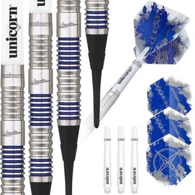 Imagen de Unicorn Silver Star 80% Tungsten Gary Anderson Soft Tip Dardos, Hombre, Plata, 18 g