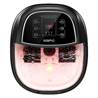 Imagen de Masajeador de Baño para Pies RENPHO con Calentamiento Rápido, Masaje Automático y Potentes Chorros Burbujas, Rodillos Shiatsu, Pedicura Spa Cansados, Regalo dia la madre