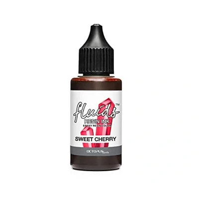 Imagen de Octopus Fluids resin Ink SWEET CHERRY, Tinta de Alcohol para colorear resina epoxi y UV, Art, colours 30 ml, rojo