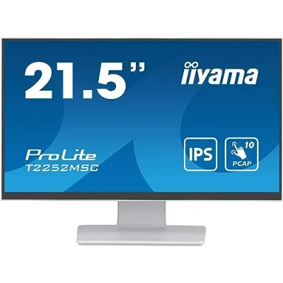 Imagen de iiyama T2252MSC W2 21,5&quot; Blanco Bonded PCAP, 10P Táctil Anti Finger Print Coating, 1920x1080, IPS Slim Panel Design, HDMI, DisplayPort, 250cd/m² (Táctil), USB 2X 3.0