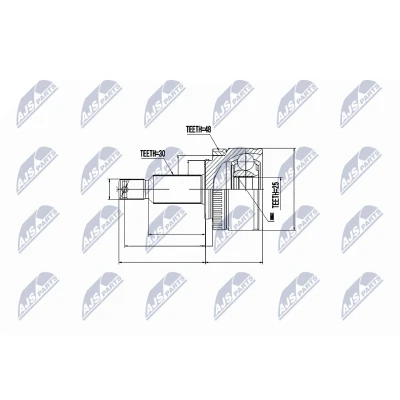Imagen de NTY NPZ KA 357 Junta Homocinética Eje delantero, derecha, izquierda HYUNDAI: ix35
