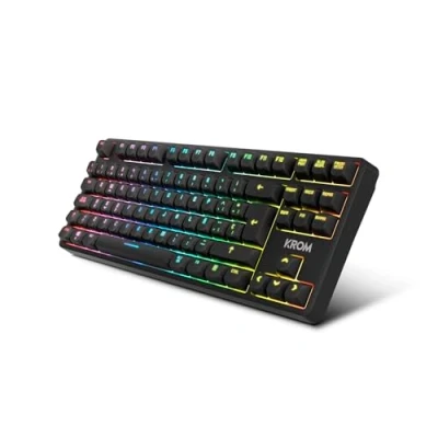 Imagen de KROM Kernel Pro Teclado Gaming mecánico RGB 18 Efectos, Bluetooth 5.3, 2,4 GHz y USB, Formato TKL, Switches Intercambiables, Cubierta extraíble, Layout Español, Color Negro o Blanco