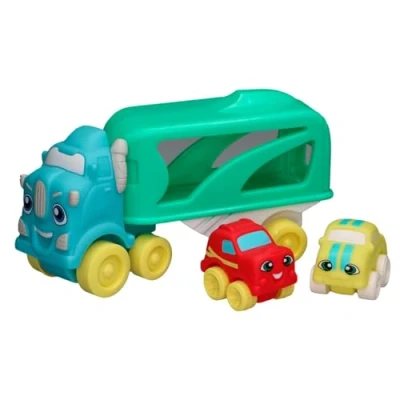 Imagen de JC TOYS Mi Primer camión transportador Coches Lots to Play Toys, Incluye y 2 Blandos, fomenta la imaginación Creatividad, Multicolor, Unisex, +18 Meses,81511