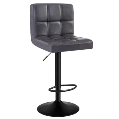 Imagen de WOLTU 1 x Taburete de Bar Estilo Vintage Regulable en Altura y Giratorio Cuero Sintético para Cocina Salon Dormitorio Marrón Oscuro BH112dbr
