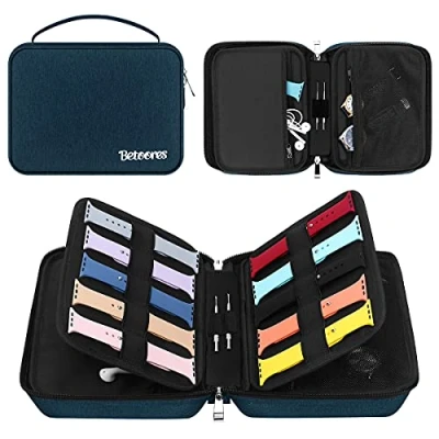 Imagen de Betoores Bolsa de Organizador Correa Reloj, Caja Almacenamiento Reloj Caber 40 Bandas Estuche para Smartwatch Cable, Alfiler