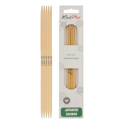 Imagen de KnitPro Agujas de bambú Doble Punta 15 cm 3,75 mm 3 Piezas