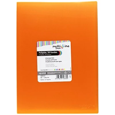 Imagen de Grafoplás 01461752－Carpeta de fundas Multiline, 50 fundas, tamaño folio, color naranja