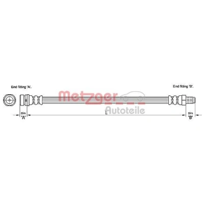 Imagen de METZGER 4110238 Latiguillos de Freno 417 FORD: Focus 2, C Max, Mk1 Familiar