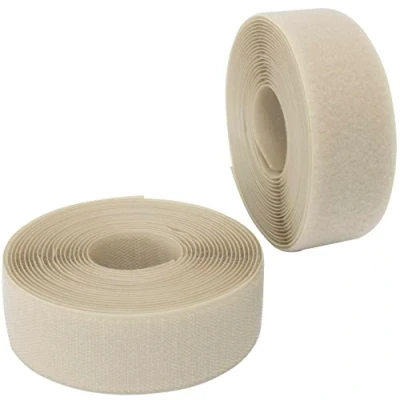 Imagen de AERZETIX C65985 Cinta/rollo de scratch 40mm 5 metros auto agarre organizador/sujetacables tira enganche bolsa prenda correa color: beige claro en poliamida y poliéster