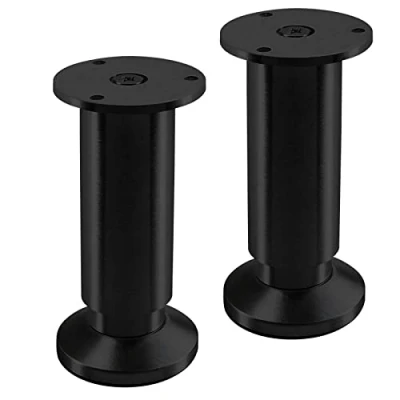 Imagen de SOTECH 2 pies de Mueble Terra Altura 120 mm anodizado Negro Regulables en hasta máx. 15 mm, cargables 250 kg/Cada pie