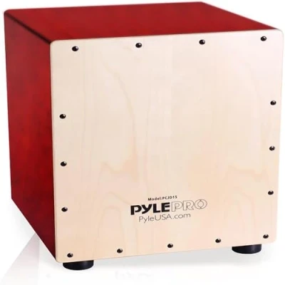 Imagen de Pyle cajon jam acustico compacto, Madera de abedul, Slap clasico, Caja percusion, Tambor, Ideal para niños, adolescentes y adultos