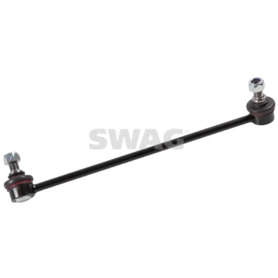Imagen de SWAG 92 93 4657 Bieleta de suspensión Eje delantero, izquierda 322 M12 x 1,25 con tuerca autofijadora Acero negro KIA: CARNIVAL / GRAND 3
