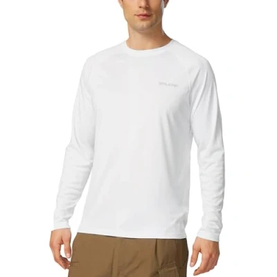 Imagen de BALEAF Camisas de protección solar para hombre, UV SPF UPF 50+, manga larga, contra erupciones, pesca, correr, secado rápido, ligeras, 01 Blanco, X Large