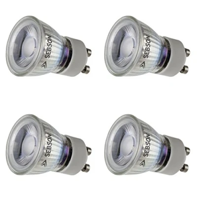 Imagen de SEBSON Bombilla LED GU10 3W Equivalente a 25W 250 Lúmenes Blanco Cálido 2900K No Regulable Angulo de Haz 46 Spot 230V ø35x47mm Juego 4