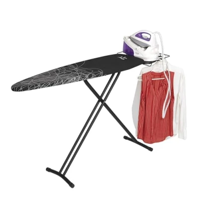 Imagen de Tabla de planchar Jata TP520 COMPACT, Multiposiciones, Patas antideslizantes, Negro