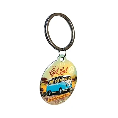 Imagen de Nostalgic Art VW Bulli Let&#039;s Get Lost Llavero Redondo, Acero Inoxidable, Multicolor, 4 cm