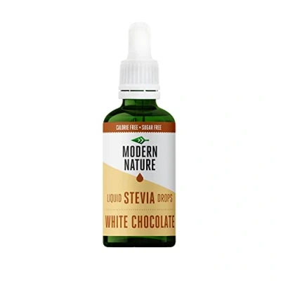 Imagen de Modern Nature Gotas de Stevia Líquida Sabor Chocolate Blanco 50ml Edulcorante Natural, Sin Azúcar, Calorías, Keto Sustituto del Azúcar y Jarabe Café
