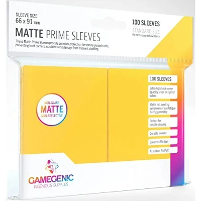 Imagen de Gamegenic GGS11032ML Matte Prime Sleeves (100 Pack), Yellow