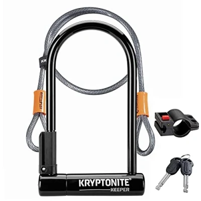 Imagen de Kryptonite 12 Std W/ 4&#039; Flex CANDADO Keeper 12STD+Cable 4, Unisex Adulto, Negro