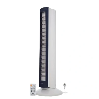 Imagen de Woozoo, Ventilador torre silencioso, potente y portátil, Alcance 10 m, Oscilación, inclinación vertical, Mando a distancia, Temporizador, Sala de estar Woozoo TWF C82T Blanco
