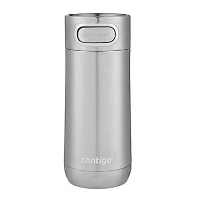 Imagen de Contigo Luxe Autoseal taza térmica de viaje, café acero inoxidable, termo, vaso hermético, apto para lavavajillas, con tapa sin BPA fácil limpiar, Stainless Steel, 360 ml