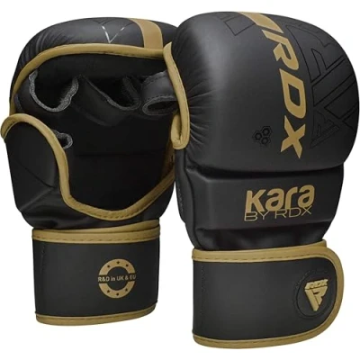 Imagen de RDX Guantes MMA para Artes Marciales Grappling Entrenamiento, Maya Hide Cuero Kara Sparring Guantillas Lucha Muay Thai Kickboxing Krav Maga y Combate Training