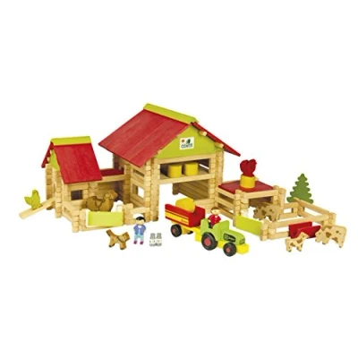Imagen de Jeujura 8059 Gran firmeza con Tractor y piñón, 220 Piezas, Multicolor, Norme (8059)