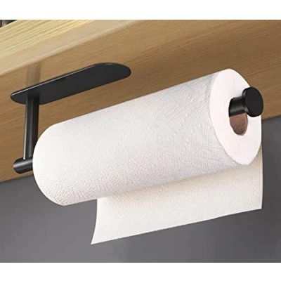 Imagen de Porta Rollos de Papel Cocina,Portarollos Cocina Adhesivo Soporte Rollo Pared Acero Inoxidable,para Accesorios Negro